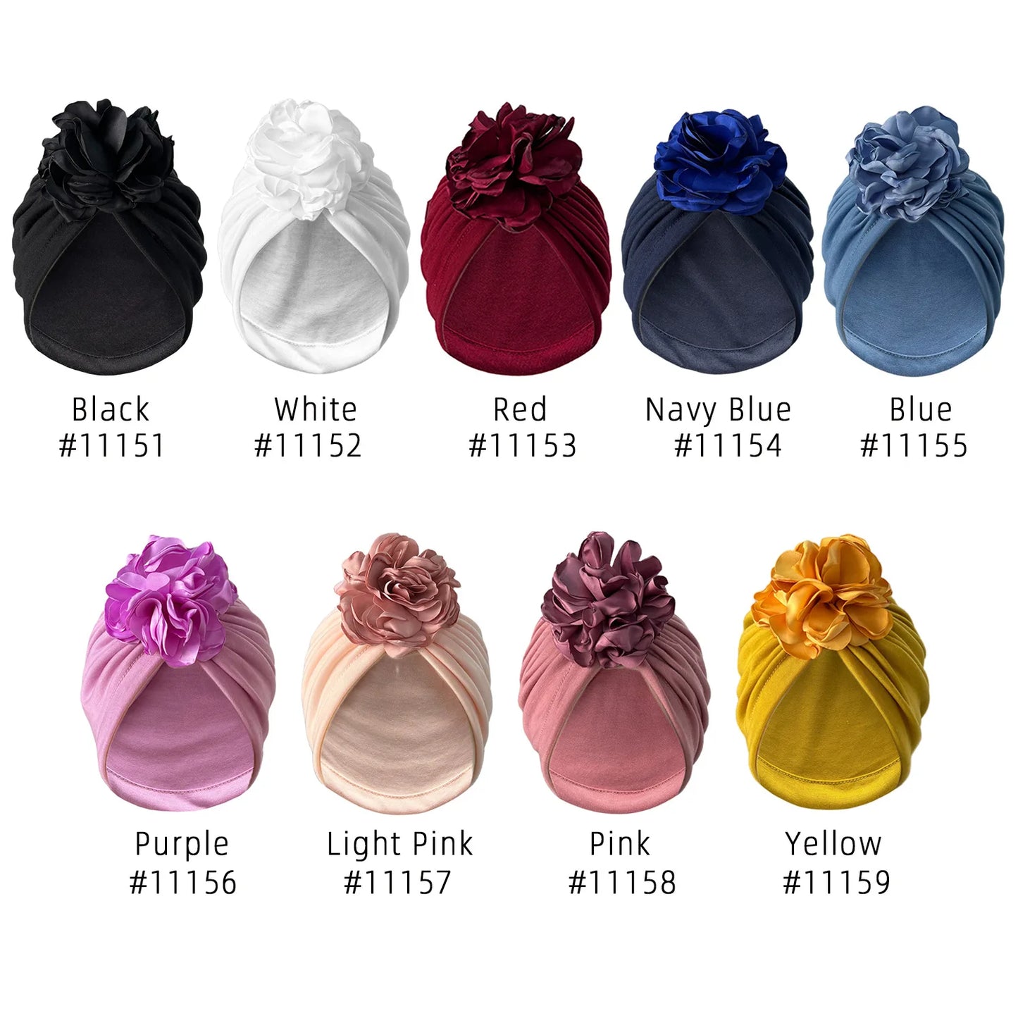 Women Turban Hat Bonnet Indian Cap Head Wrap Big Flower Elastic Hair Bands Hat Beanie Ladies Girls Hair Accessories