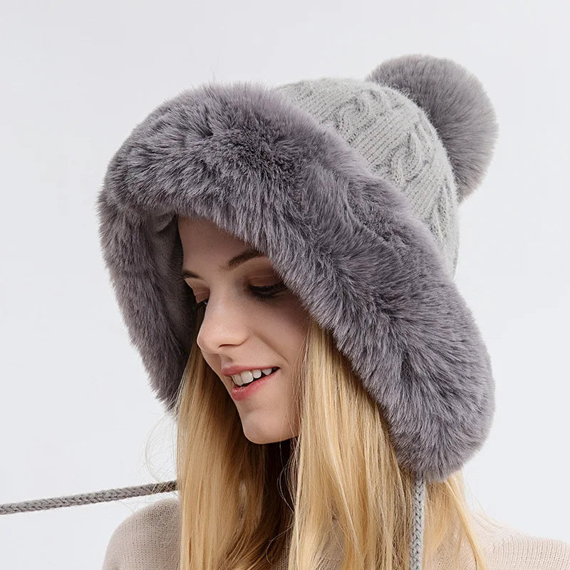 Knitted Balaclava Beanie Hat – Built-In Face Mask, Hood & Neck Scarf for the Woman Who Does It All ❄️🧶