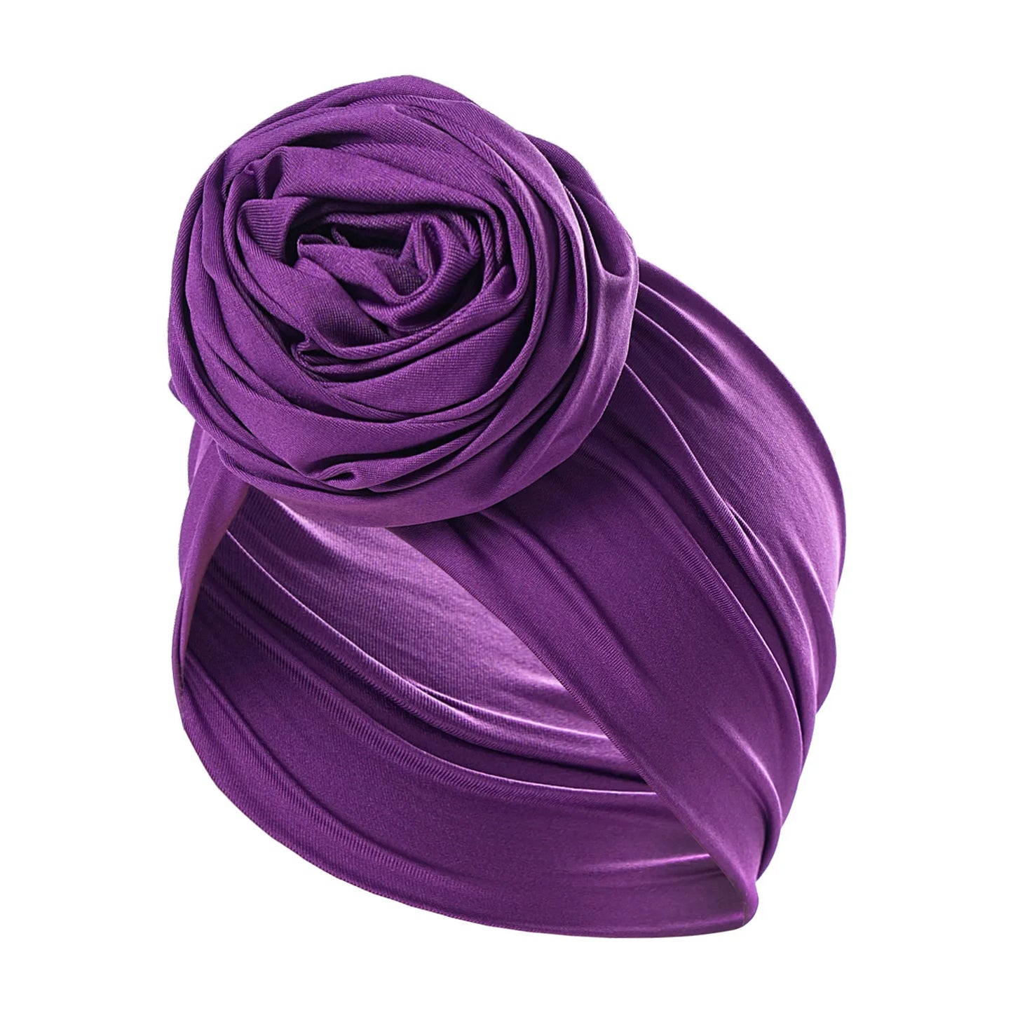Big Rose Flower Turban Wrap — Boho Elastic Headband for Every Season