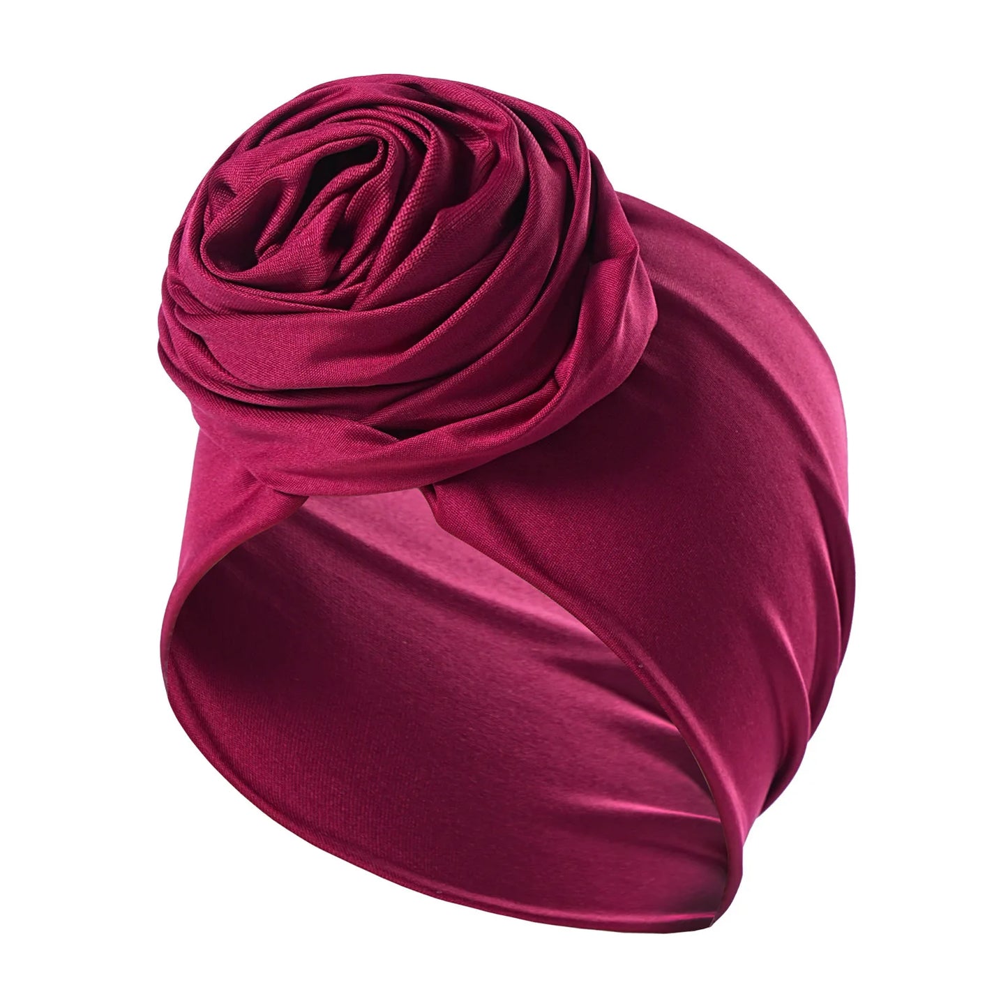 Big Rose Flower Turban Wrap — Boho Elastic Headband for Every Season