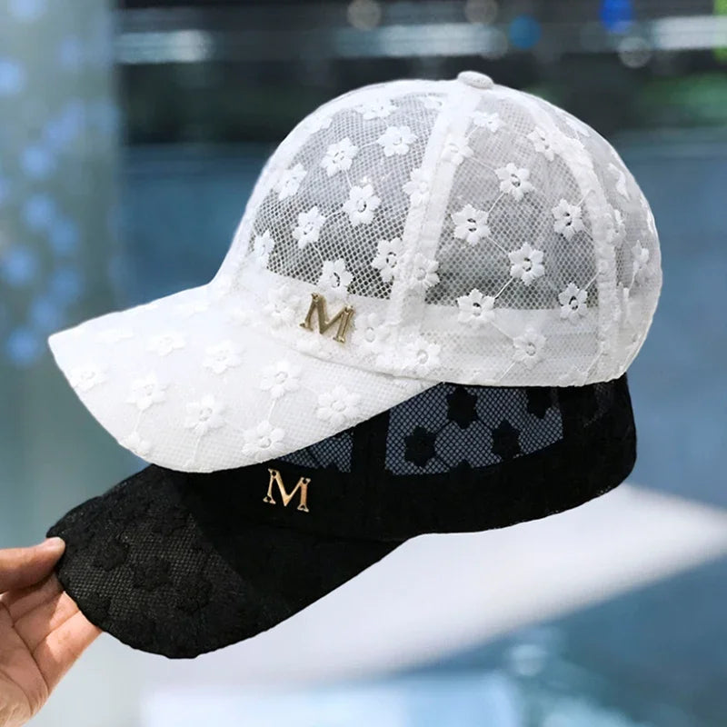 Summer Lace Mesh Baseball Cap – Breathable Cotton, Sun Protection & Giving Effortless Outdoor It-Girl Energy ☀️🌸
