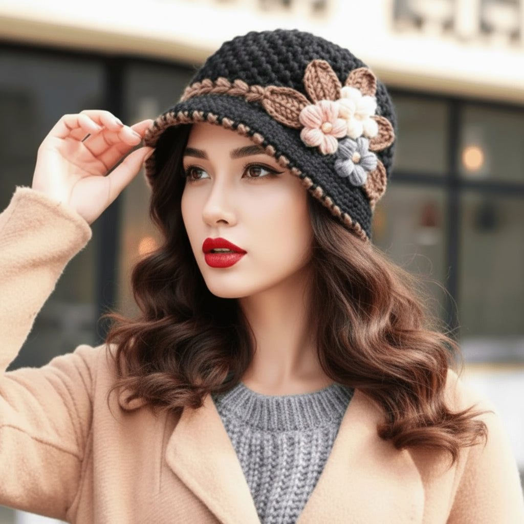Warm Knitted Bucket Hat – Windproof Plush Yarn, Foldable Crochet & Giving Cozy Outdoor It-Girl Energy 🪣✨