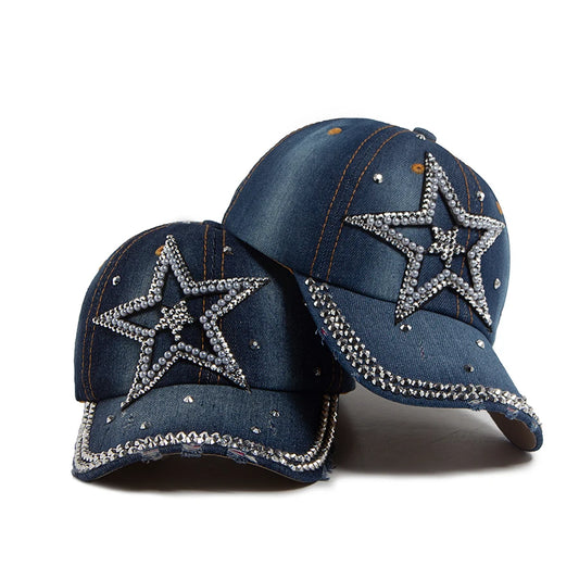 Pentagram Denim Cloth Baseball Cap