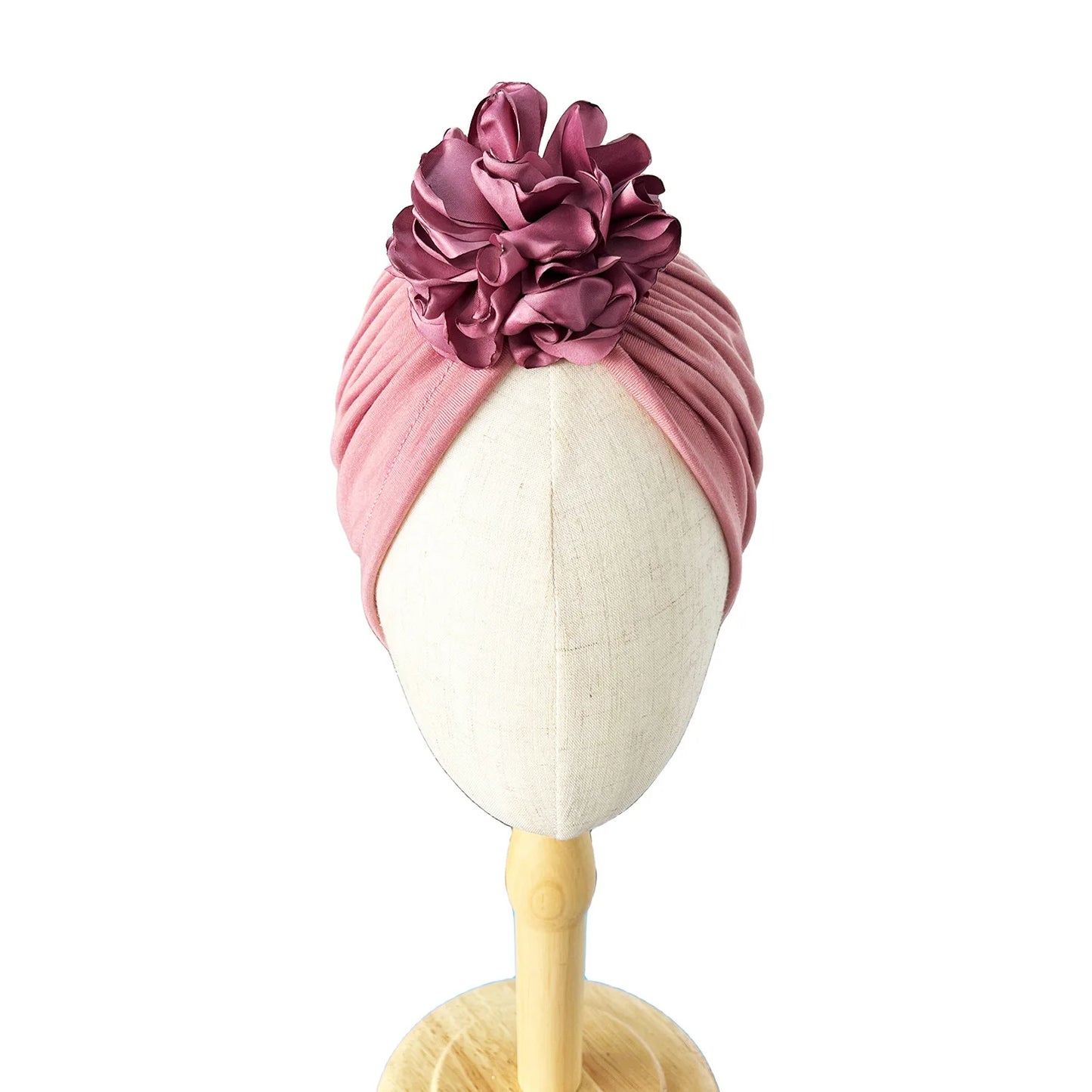 Women Turban Hat Bonnet Indian Cap Head Wrap Big Flower Elastic Hair Bands Hat Beanie Ladies Girls Hair Accessories