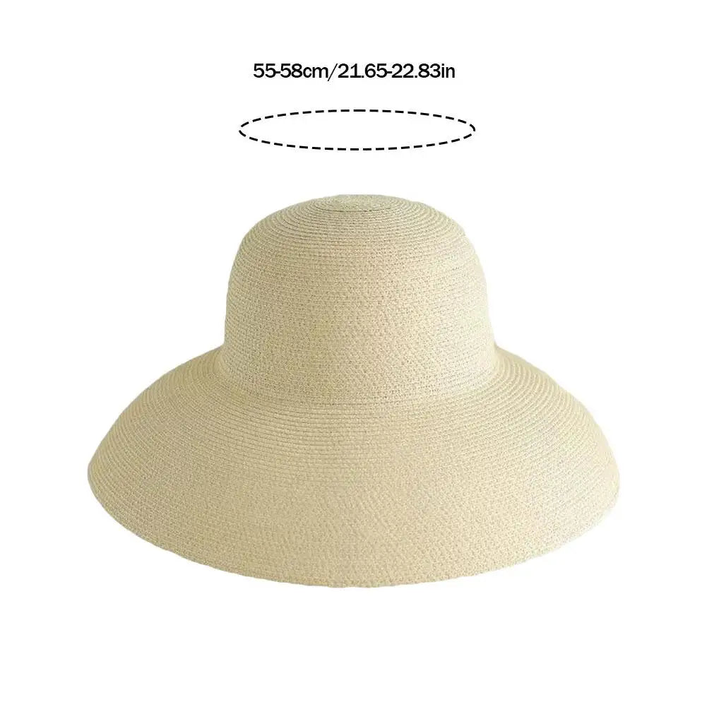 Wide Brim Straw Sun Hat — Packable Beach Hat for Summer