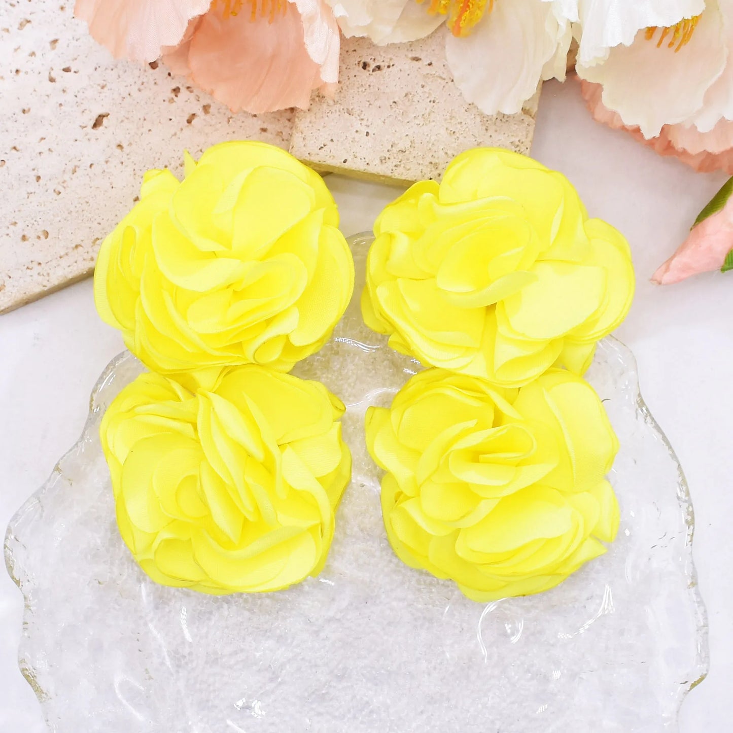 Oversized Fabric Rose Stud Earrings – Big Blooms, Bigger Energy 🌹✨