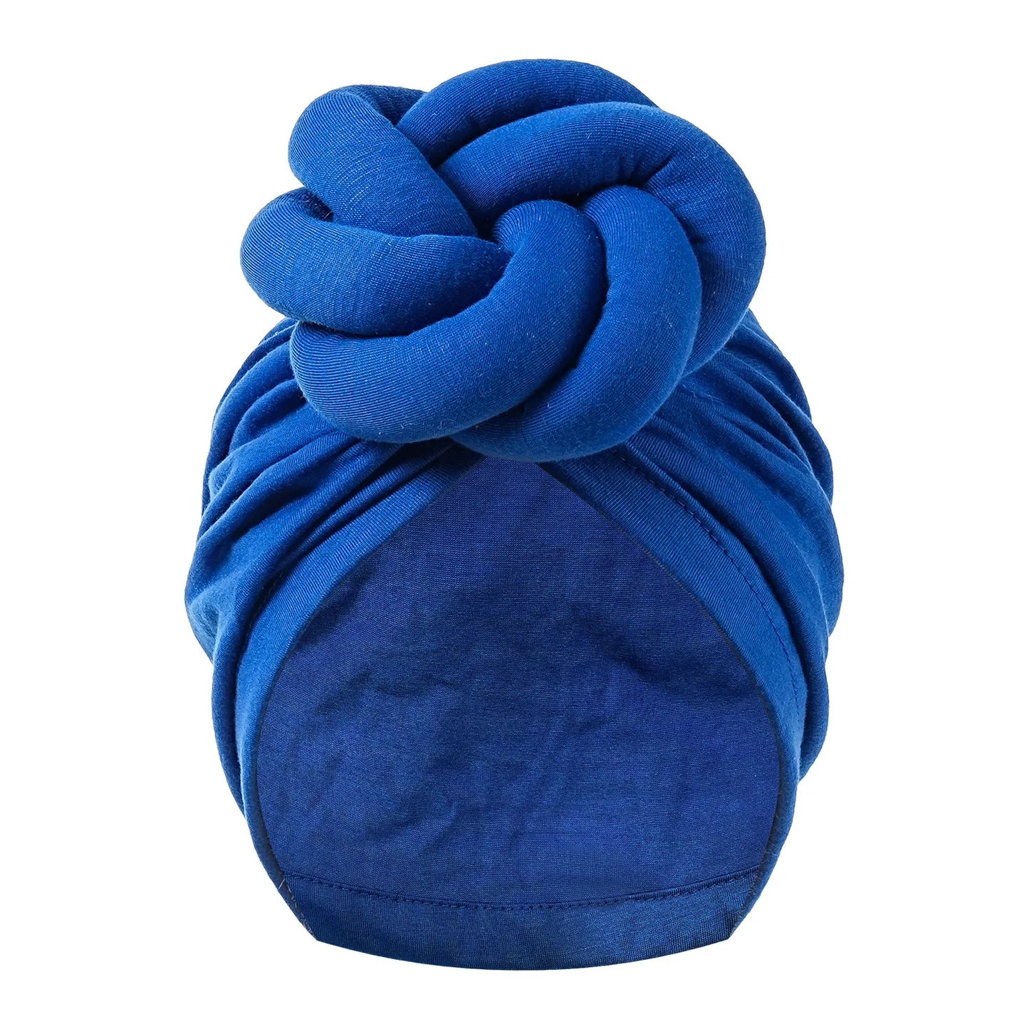 New Pre-Made Knotted Turban Hat Solid Color Head Wraps Elegant Pleated Beanies Headscarf For Women Turban
