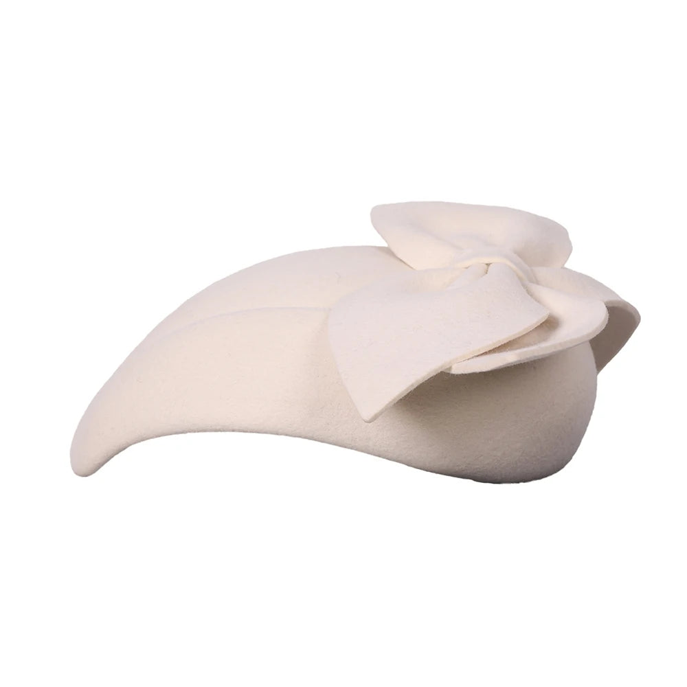 Elegant Bowknot Wool Beret Cap
