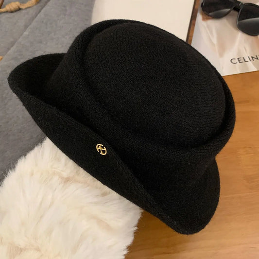 The Coziest Chic Dome Hat — Rolled Brim Woolen Felt for Fall & Winter
