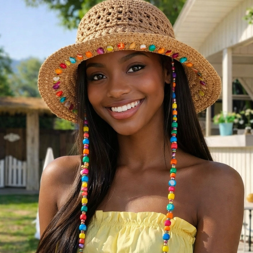 Summer Straw Hat Foldable Sun Hat Wide Large Brim Beach Hats Fashion Holiday Straw Hat Beach UV Protection Cap